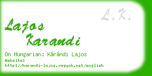 lajos karandi business card